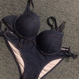 Faux Denim Swimsuit/Bikini